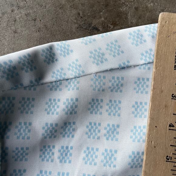 VINTAGE JC PENNEY TOWNCRAFT BUTTON DOWN LONGSLEEVE SHIRT BLUE GEOMETRIC MENS L - Picture 3 of 6